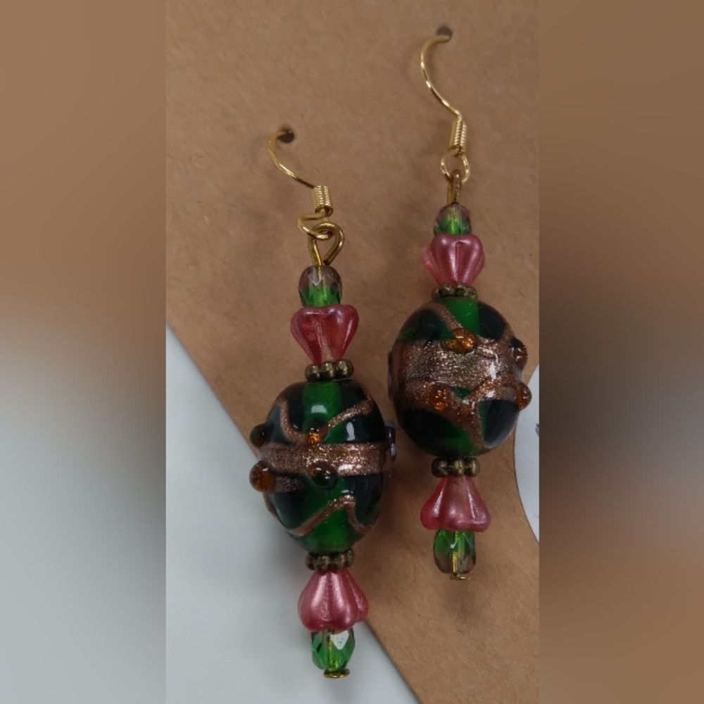 Wedding Cake Beaded Earrings